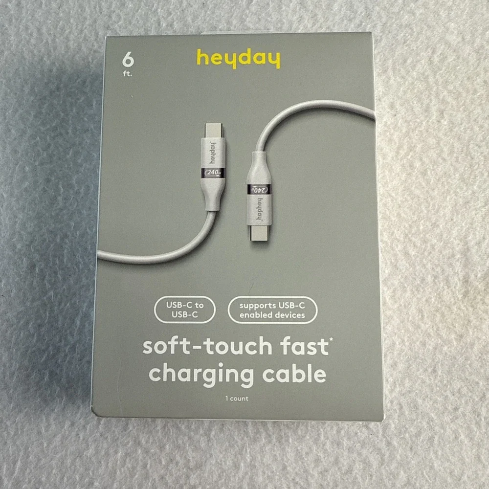 6'‎ USB-C to USB-C Fast Charging Silicone Cable - heyday White Clay